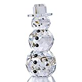 QFkris Crystal Snowman Figurines Collectibles with Hat, Table Decor Paperweight
