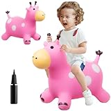 ZHUYNXIR Bouncy Cow Toy,Kid Jumping Cow Toy, Kid Favorite Jumping Toy.Perfect for Birthday, Bouncy Cow Pink.