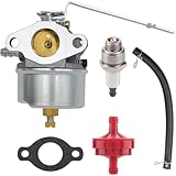 ZAMDOE UK5-48A Carburetor for Suffolk Qualcast Classic 30S 35S 43S Cylinder Lawnmower for Tecumseh AQ148 E-45020B E-45020C E-45520E Engine, with Spark Plug Fuel Line Fuel Filter