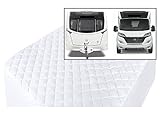 CARAVAN/MOTOR HOME ISLAND BED Polycotton QUILTED FITTED MATTRESS PROTECTOR (Hand Made to order) 10" Deep (26cm)