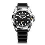 Victorinox Men’s Watch Dive Pro Ø 43 mm, Swiss Made, Analogue Quartz, Water-Resistant up to 300 m, Sapphire Glass, Rubber Strap, Black