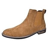 Bruno Marc Men's Suede Leather Chelsea Ankle Boots, Fashion, Walking and Comfort Casual Business Shoes,Size 9,Tan,URBAN-06