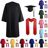 Cokbyavla Masters Graduation Gown Plus Size,Graduation Fancy Dress Robe Purple High School Cap Blue Master Gift for Dad 2025 and with Tassel Bache(Navy,51)