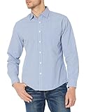 Amazon Essentials Men's Regular-Fit Long-Sleeve Casual Poplin Shirt, Blue Gingham, M