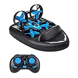 XIONGDA Rc Quadcopter 3-in-1 Remote Control Drone Amphibious Hovercraft 3D Flip Speed Adjustment Creative Smart Toy Best Birthday Gift for Adults and Kids