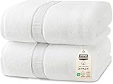 Utopia Towels - Premium Jumbo Bath Sheet (90 x 180 cm, 2 Pack) - 100% Ring Spun Cotton Highly Absorbent and Quick Dry Extra Large Bath Sheet - Super Soft Hotel Quality Towel (White)