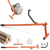 Steel Timberjack, Adjustable Log Roller Cant Hook, 51in Timberjack Log Roller Lifter, Log Lifter with Non-Slip Handle, Opening Max 12in, for Rolling and Raising Up The Logs, For Forestry Work