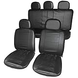 UKB4C® Leather Look Leatherette Look Car Seat Covers Front and Rear Full Set