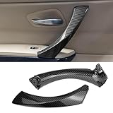 TTCR-II Door Handle Replacement Compatible with BMW 3 Series E90 E91 E92 E93 323 325 328 330 335 Sedan Touring,Left Rear Passenger Door Pull Handle+Door Handle Outer Cover-（Carbon Fiber Pattern）