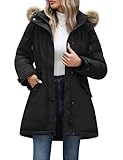 Vancavoo Women's Coats Winter Puffer Jackets Ladies Quilted Parka Thick Quilted Hooded Outerwear Warm Hoodies Zip Up Sweatshirt Padded Overcoat with Pockets,Black,M
