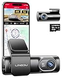LINGDU Dash Cam Front and Rear 4K+1080P with Voice Control, 5G WiFi, GPS, Parking Monitor, 170 Wide Angle, Night Vision, Loop Recording, G-sensor, Dual Dash Camera 64G Card (LD01（4K+1080P）)