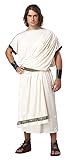 California Costumes 1126 Men's Deluxe Classic Toga Greek/Roman Adult, Solid, White, One Size