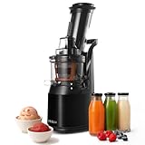 Fridja f1900 Cold Press Juicer, 240W Masticating Slow Juicer with 78mm (3”) BPA-Free Wide Chute, Black Stainless Steel body, Juice, Vegan Nut Milks, Sorbet, Ice Cream, Easy to Clean