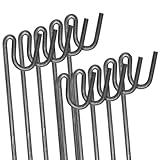 ANSIO Fencing Pin 1.2m Long 8mm Thick Steel Fencing Pins Road Pins Non-Galvanised Metal Pins for Temporary Outdoor Garden Decking & Fencing (10 Pack)