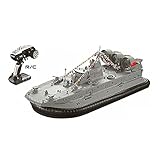 QAQQVQ Super Large Full Scale Remote Control Boat 1:110 Brushless Hovercraft RC Marine And Land Use Cargo Ship Military Ship Model Summer Outdoor Water Toys Collection Ornaments