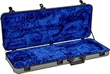 Fender Deluxe Molded Strat,Tele Electric Guitar Case, TSA-Approved with Military-Grade Shell, Lake Placid Blue Interior, Inca Silver Exterior