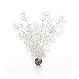 biOrb Fish Tank Decorations, Aquatic Sea Fan Plant (White) With Weighted Ball,1xAquarium Plant (Medium), Artificial Fish Tank Plants To Add Colour, Natural-Looking Aquarium Decor For Scenic Background