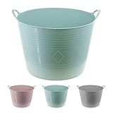 GEEZY 40L Large Flexi Tub with Handles – Heavy Duty, Weather-Resistant Rubber Bucket – Multi-Purpose for Laundry, Toy Storage, Garden Trug, Plastering, Cement Mixing, Car Washing – Indoor/Outdoor Use