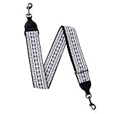 Rayzm Embroidery Banjo Strap, Jacquard Woven Cotton Strap for Banjo, Metal Clip-on Hooks, 5cm Wide, Length Adjustable