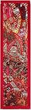 Rastogi Handicrafts Indian Handmade Embroidered Patchwork Old Hanging Wall Art Vintage Tapestry Moti Wall Hanging Parda (RED, 12 X 60 INCH)