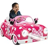 Huffy Disney Minnie Mouse Girls Electric Ride On Car - 6v Battery Powered Motorised Car Fun + Sounds + Lights, Pink