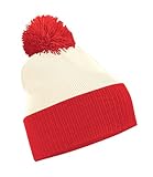 Beechfield Unisex Adults Snowstar Dua Two Tone Beanie Off White / Bright Red One Size