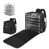 Famard Miniatures Storage Case with Backpack,Magnetic Wargame Miniature Army Carrying Case,Clear Acrylic Board Game Miniatures Display Case Compatible with Warhammer 40k