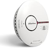 Smoke Alarm, Fire Alarm 10 Years Life Smoke Detector with LED Indicator&Test Button, Replaceable Battery,Conforms to EN14604 Standard, Sound and Flash Alarm 85dB for Home Kitchen, Easy Install