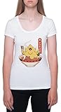 GUNMANTOR Fat Chocobo Ramen Chicken White T-Shirt Womens Short Sleeves Round Neck XXL