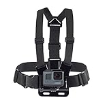 Amazon Basics Adjustable Chest Mount Harness for GoPro and Action Cameras, Lightweight & Comfortable, Black