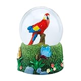 Water Globe - Parrots from Deluxebase. Decorative Snow Globe Ornament with Parrot Figurines, Glass Glitter Dome with Resin Base, Novelty Home Decor Display Piece.