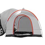 VEVOR SUV Camping Tent, 8'-8' SUV Tent Attachment for Camping with Rainfly and Carry Bag, Waterproof PU2000mm Double Layer Truck Tent, Accommodate 6-8 Person, Rear Tent for Van Hatch Tailgate