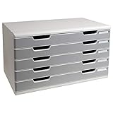 Exacompta - Ref 322041D - Modulo A3 Office - 350 x 576 x 320mm in Size, 5 Drawers (54mm Height), Smooth Opening with Stop, Label Holders - Light Grey/Stone Grey