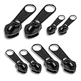 iwiio Zipper Pull Replacement - 8Pcs Zip Repair Kit, Spare Zip Puller Replacement, Assorted Sizes Removable Metal Zipper Pulls, Essential Sewing Supplies for Quick Repairs, for Clothes,Jeans,Luggage