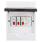 Circuit Breaker Box, 40A 30mA RCD 2MCB Garage Box Universal Protective Circuit Breaker for Garage Caravan Consumer Unit