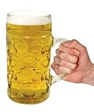 #winning Giant Beer Stein Oversized 1 Litre Foodsafe Dimpled Tankard Ale Glass