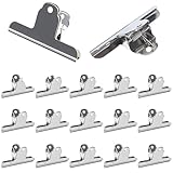 ZHYOPING Large Silver Bulldog Clips – 15 Pack 100mm Metal Binder Clips, Heavy Duty Paper Clamps, Stainless Steel Bull Dog Clips for A4 Documents, Drawing Board, Photos, Crafts, Office & Kitchen Use