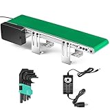 Moonshan Belt Conveyor 20 inch Conveyor Desktop Version with Reverse Switch Step-Less Speed Adjustment PVC Belt Conveyor for Packaging Factory, Production Line, Home