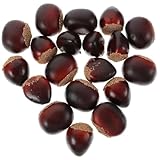 Ppmter 20pcs Artificial Chestnut Christmas Ornaments Fake Chestnut Model Artificial Nuts Christmas Tree Decor Wedding Decorations