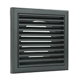 Vents 4 inch 100 mm Black Plastic Fixed Blade Grille with Fly Mesh 4 inch Rear Spigot for Internal External Air Vent Cover Wall Ceiling Mounting Louvre Grill Insect Screen Bathroom Ventilation