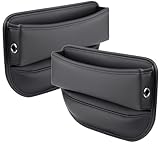 NINQ Car Seat Gaps Filler Organiser for Land Rover Discovery/Discovery Commercial/Discovery 2/Discovery 3, Seat Storage Box Leakproof PU Leather Car Console Side Pocket Accessories,2 piece-Black
