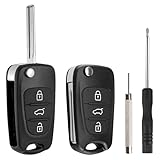 2 Pack 3 Buttons Car Key Fob Case Replacement for Hyundai i10 i20 i30 ix20 ix35 and for Kia Ceed Soul Sportage Venga Remote Car Key Cover Case Folding Car Key Shell