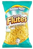 Golden Fluff Potato Straws Kosher Certified Low Fat Potatoe Flutes 2 x 113gr (Large, Salt & Vinegar)