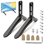 TV Base Pedestal Feet Universal TV Stand Table Top Replacement Television Mount Legs with Screws or Most 32-65”LCD LED Plasma Flat Screen Easy to Install for Home and Office