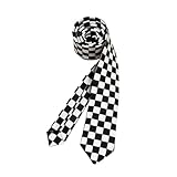 Nereds Police Black White Check Tie Police Fancy Dress Halloween Police Outfit for Police Cop Uniform Fancy Dress Accessories