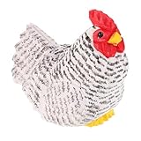 Alipis Wood Ornaments Outdoor Standing Rooster Chicken Decorations Farm Animal Decorative Rooster Statue