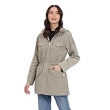 Michael Kors Women's Hooded Anorak Rain Coat and Windreaker, Sage, XL