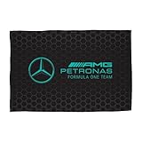 Character World Mercedes AMG Petronas Official Fleece Blanket | Super Soft Warm Black Throw, Stealth Formula One Design | Perfect For The Bedroom, Camping & Sleepovers 100 x 150cm, MAPTLTFL001UK