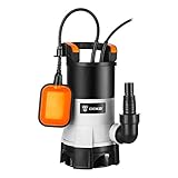 Water Pump: DEKO Submersible Water Pump 400W 8000L/H, Portable Water Sump Pump to Empty Pool, Water Drainage Pump for Clean and Dirty Water for Garden Pond, Pools, and Ditches + Float Switch