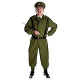 Fun Shack WW2 Soldier Costume, British Homeguard 1940s Fancy Dress, Men's Army Costume, Dads Army Outfit, Large